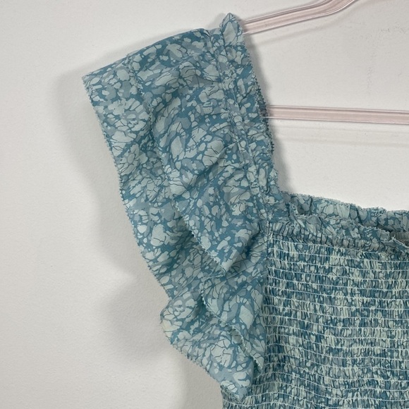 Love The Label Smocked Peplum Blouse Worn on TV Women's Medium Blue - Picture 4 of 10